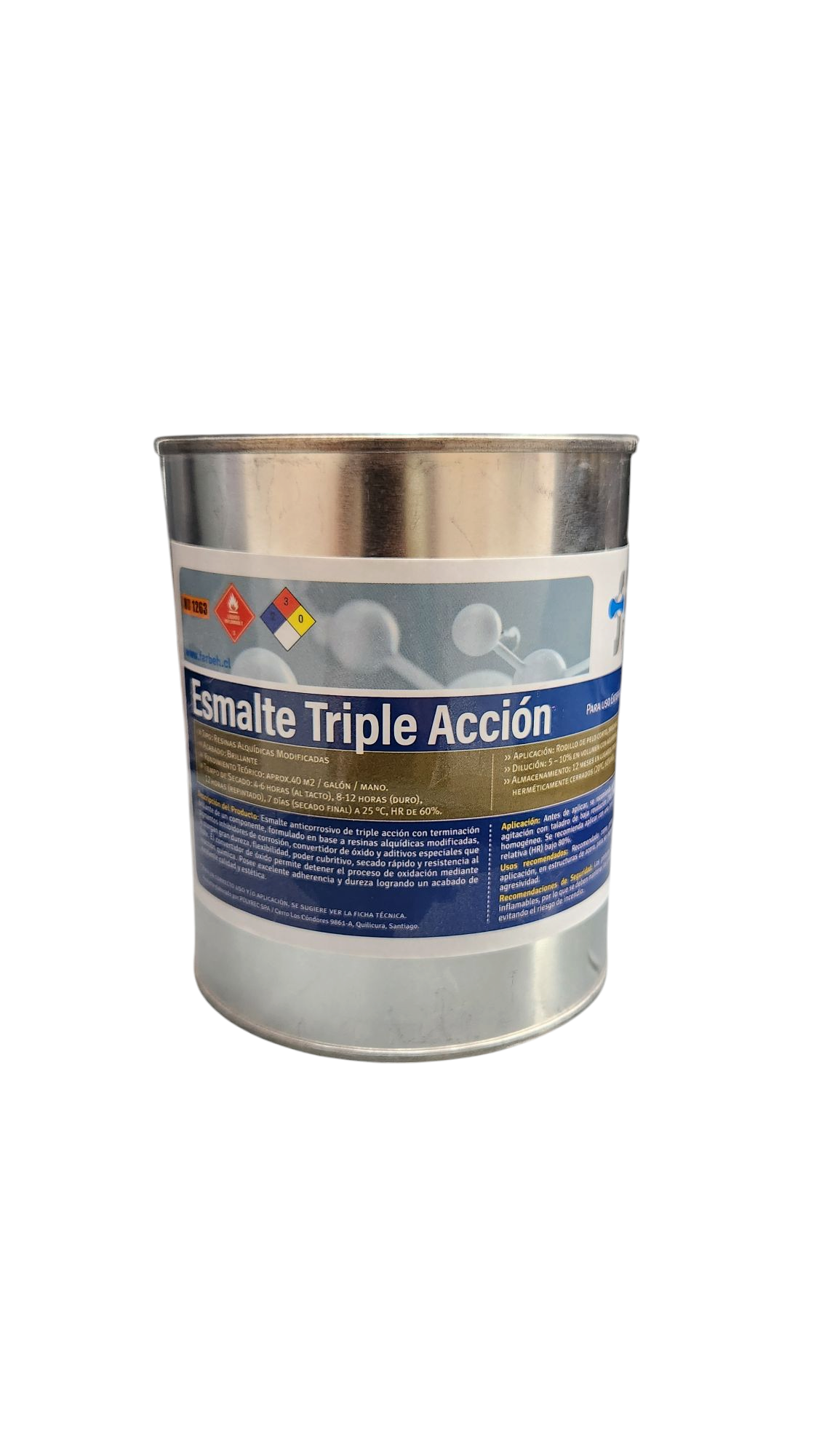 1/4 Gal Esmalte triple acción - Negro